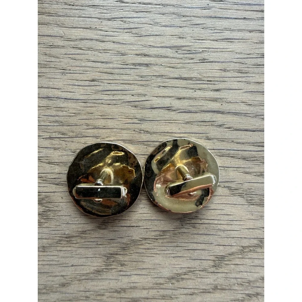 Anson Vintage Gold Tone Greek Roman‎ Coin Cufflinks Dionysus Zeus Profile Mens